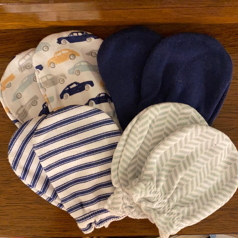 Baby mittens, four pair. Never used.